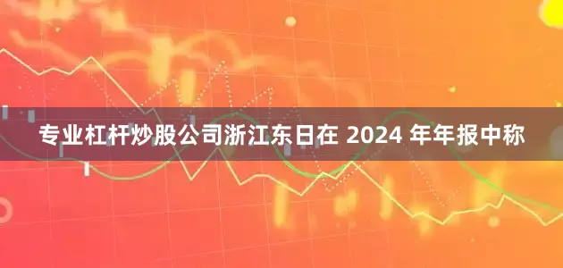专业杠杆炒股公司浙江东日在 2024 年年报中称